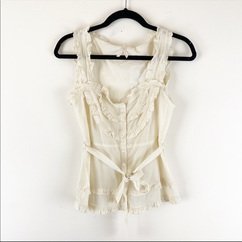 Maeve Cotton Victorian Inspired Boho Tank Size 6